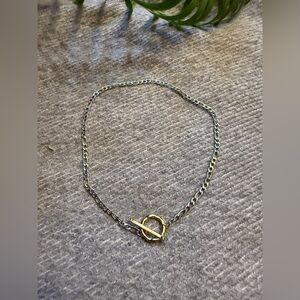 Two-Tone Toggle Chain Necklace - Gold & Silver